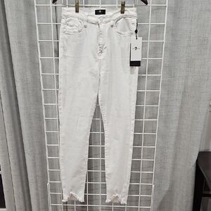 NWT 7 For All Mankind White Super Skinny Jeans Exclusive To Neimans